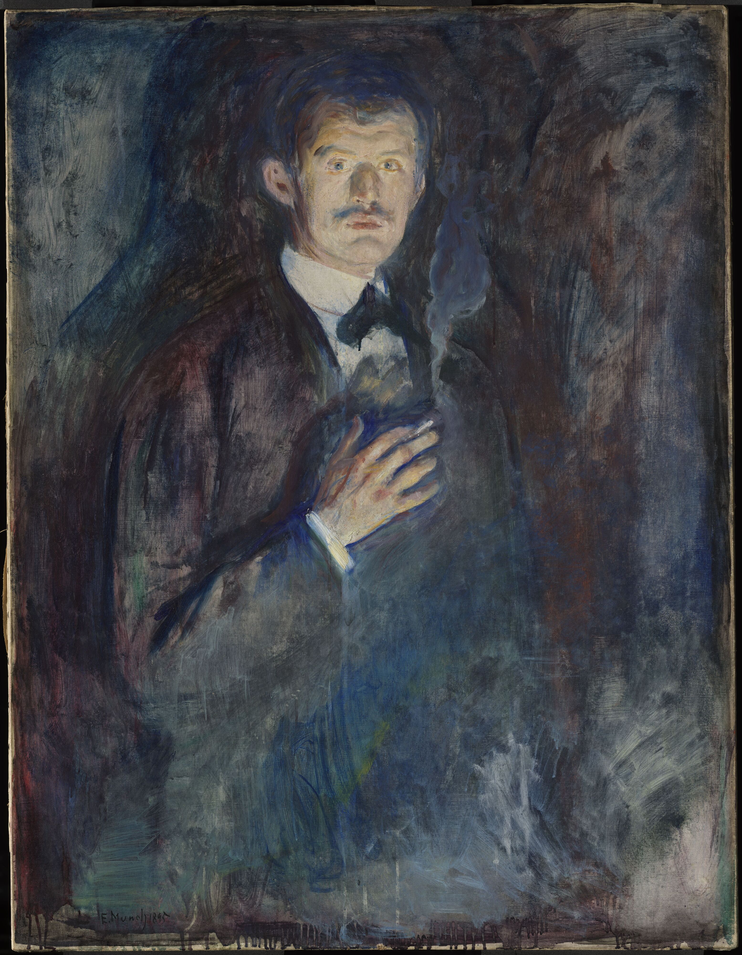 带香烟的自画像