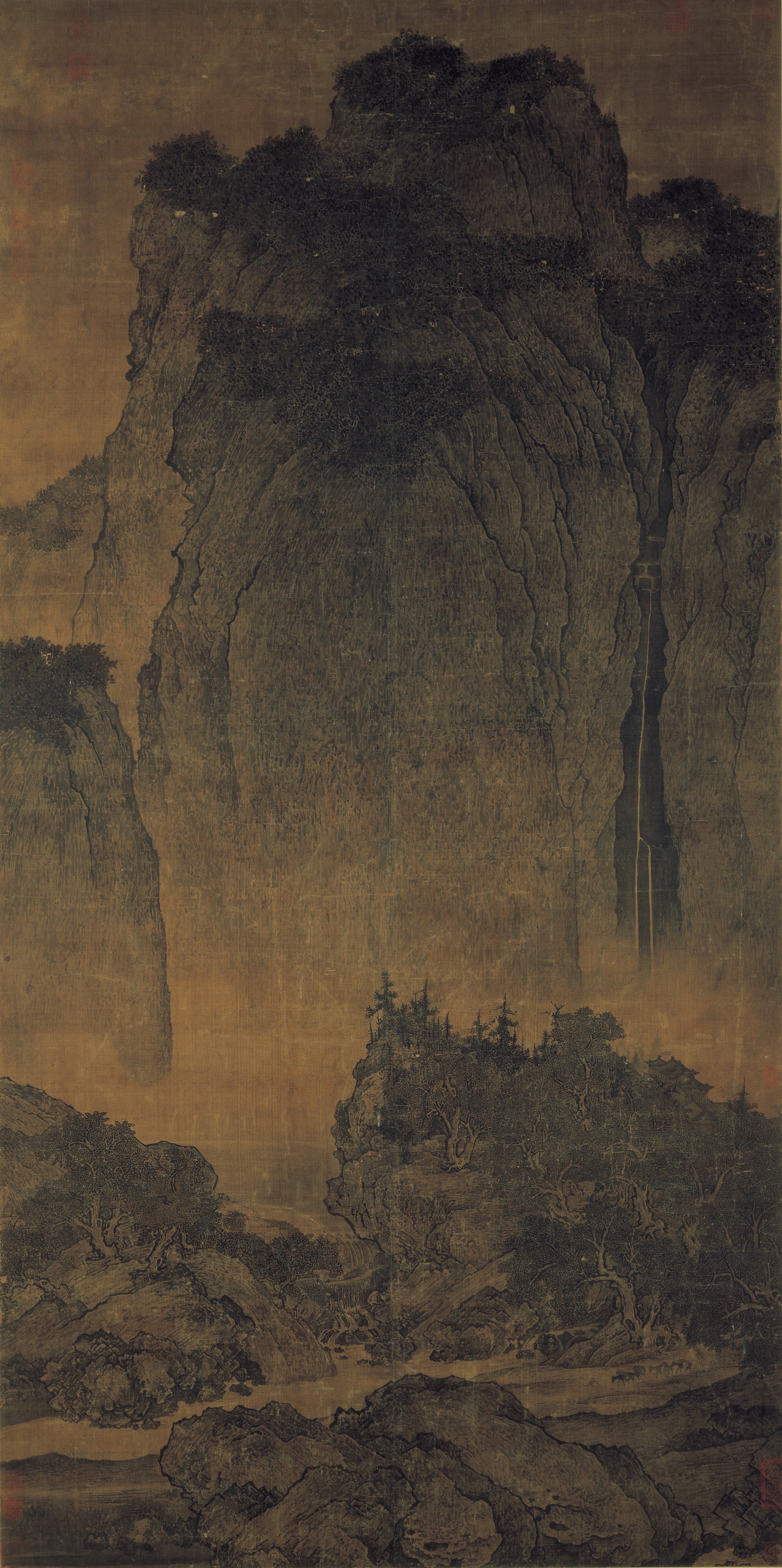 北宋范宽溪山行旅图 轴
